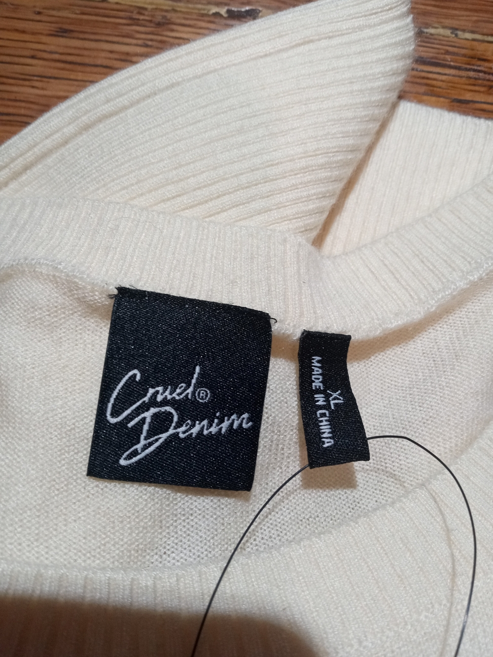 Cruel Denim Cattleman Collection Cream Crewneck Sweater with Rodeo Graphic - Picture 6 of 7